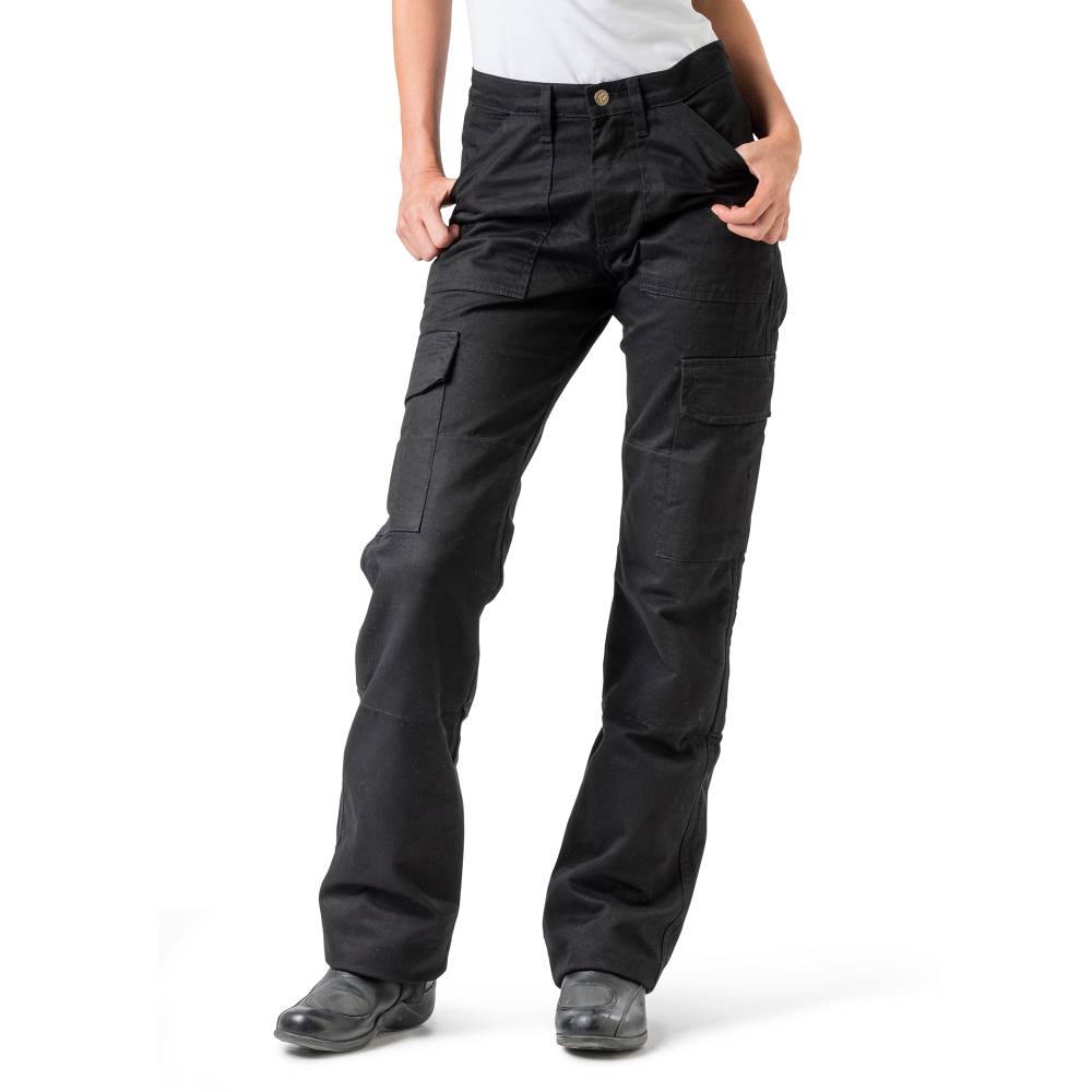 Draggin Women's Black Cargo Motorcycle Pants | Riders Line