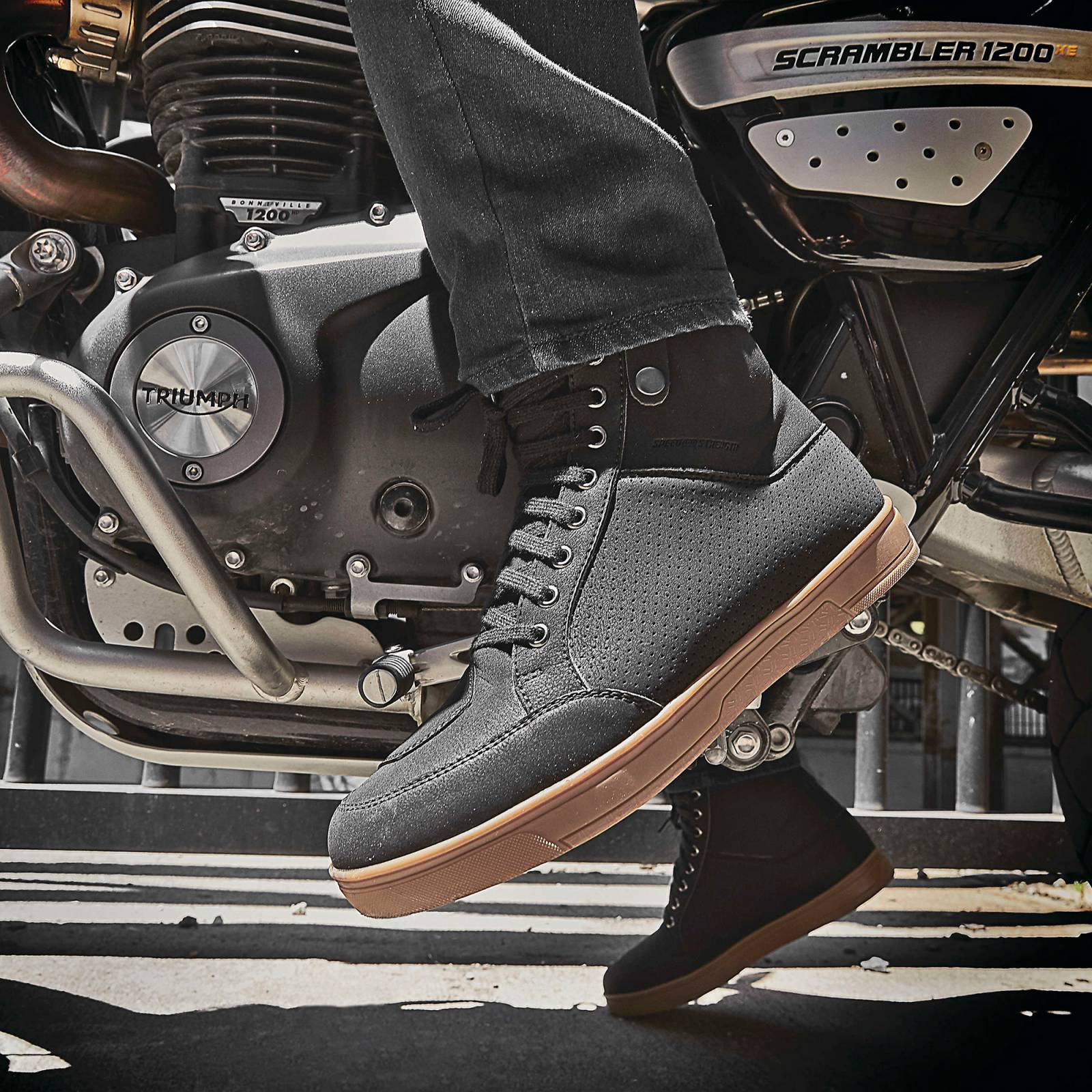 Speed and Strength United By Speed Moto Shoes Riders Line