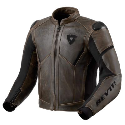 REVIT! Parallax Leather Jacket - Vintage Brown Leather Motorcycle Jacket