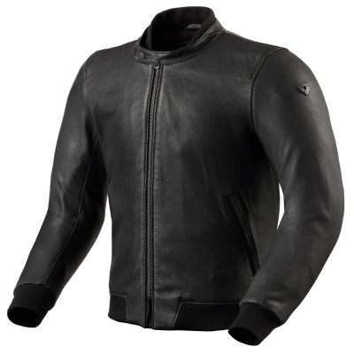 REVIT! Travon Jacket - Black Leather Bomber Flight Motorcycle Jacket