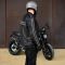 Black Pup Moto Dusk Black Retro Leather Motorcycle Jacket