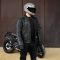 Black Pup Moto Dusk Black Retro Leather Motorcycle Jacket