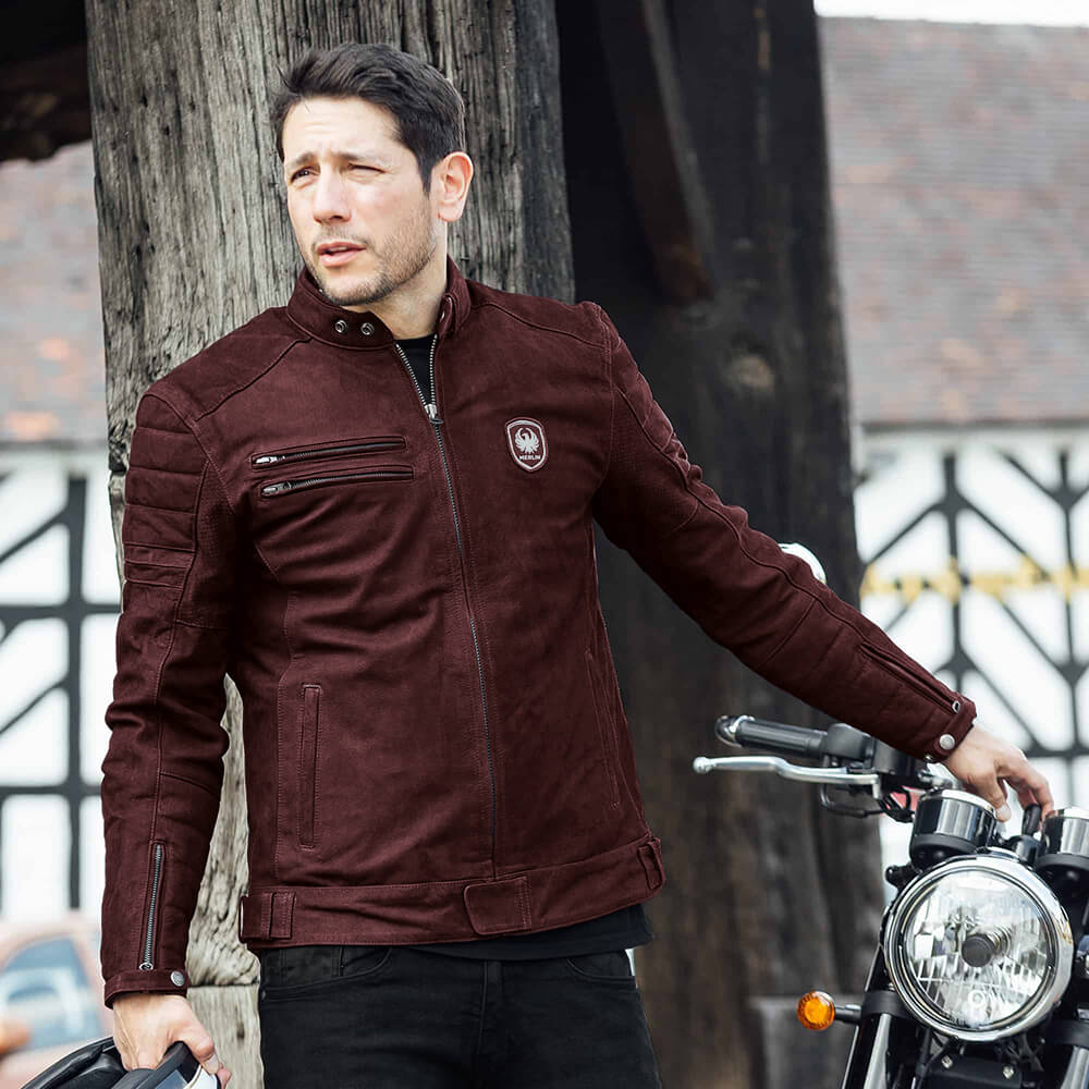 Merlin Atlon II Oxblood Leather Touring Motorcycle Jacket